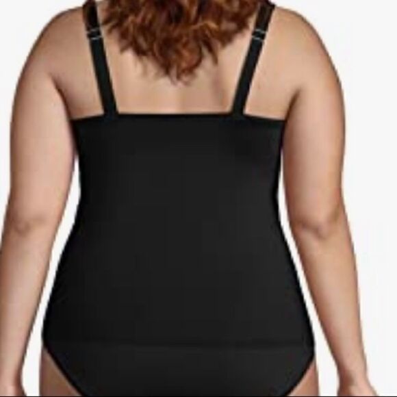 Land’s End Plus size tankini top swim square neck underwire black Various - Picture 3 of 12